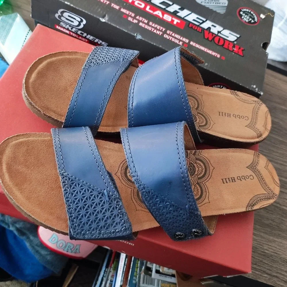 Cobb Hill trinity slide flat slipper grey women's size 10M eur 41.5 - Picture 2 of 8